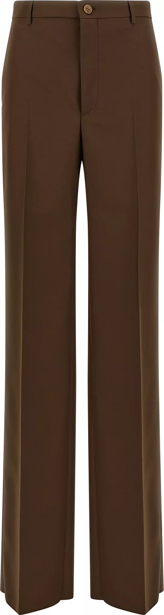 Brown Polyester Dress Pants