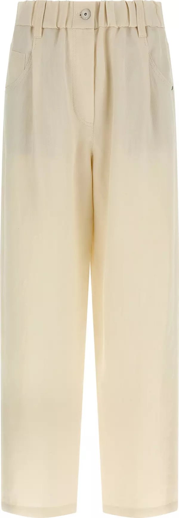 White Viscose Casual Pants