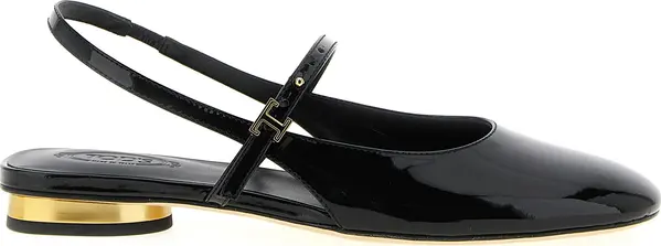Black Calfskin Ballet Flats