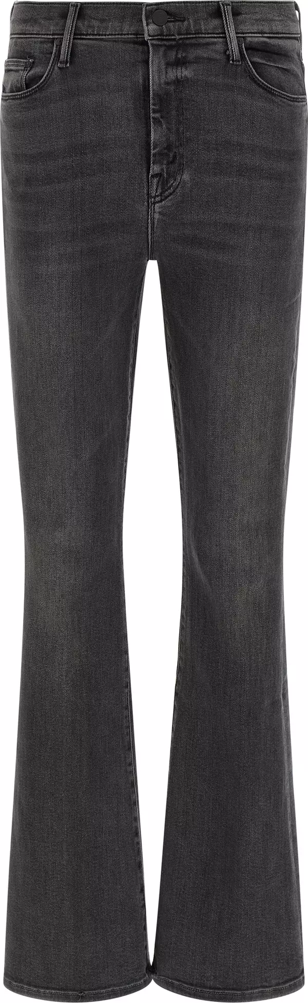 Gray Cotton Flared Jeans
