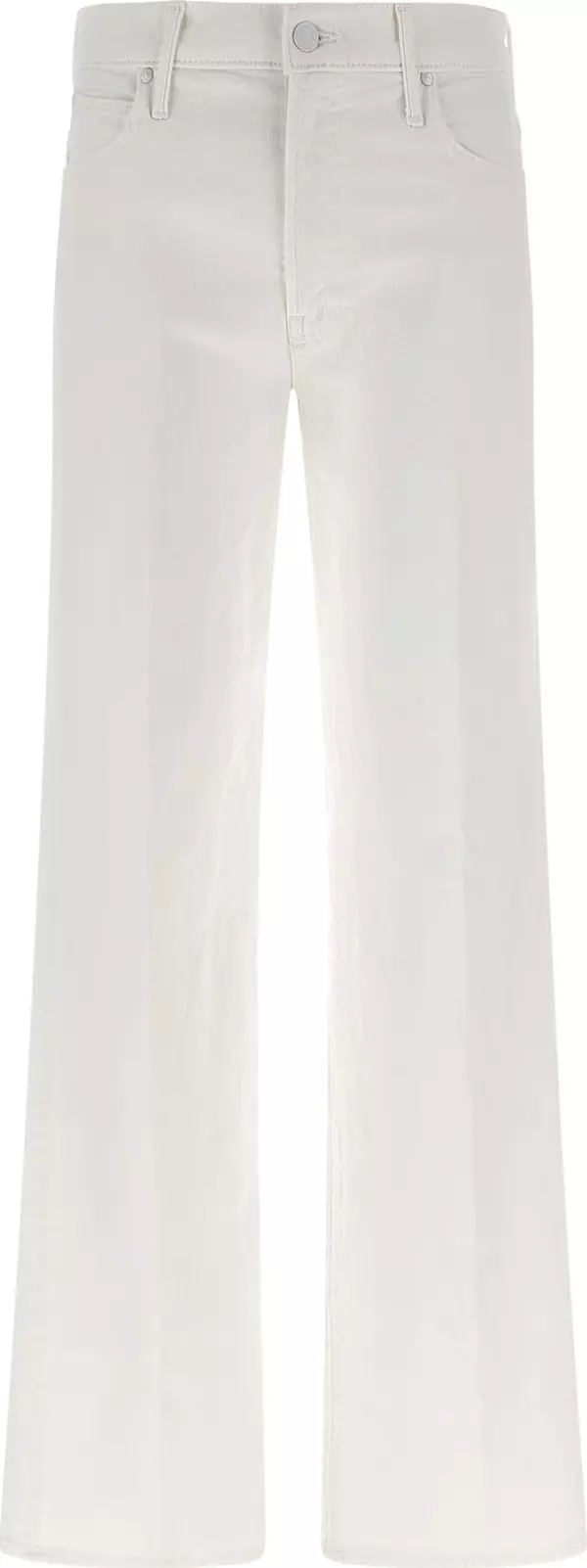 White Cotton Flared Jeans