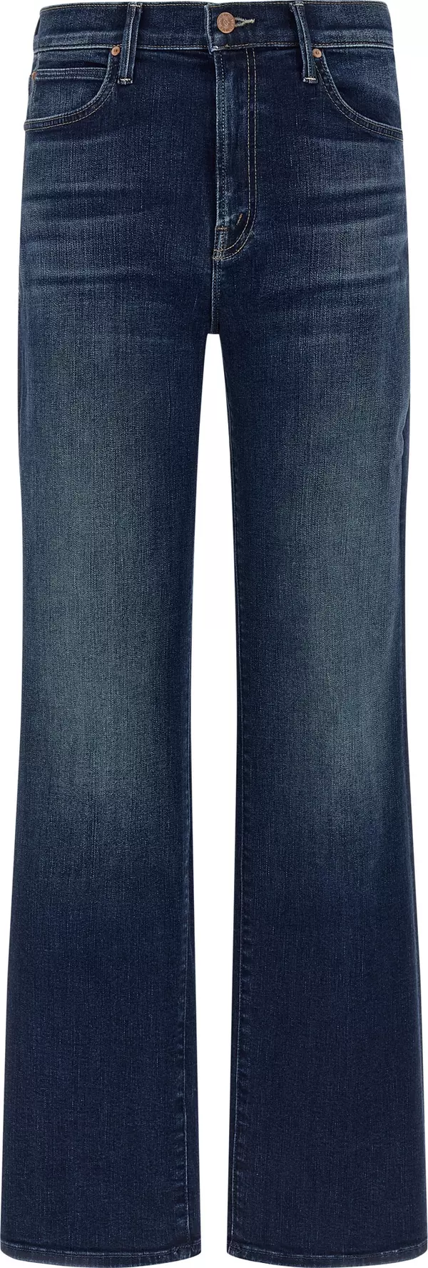 Blue Cotton Straight-Leg Jeans