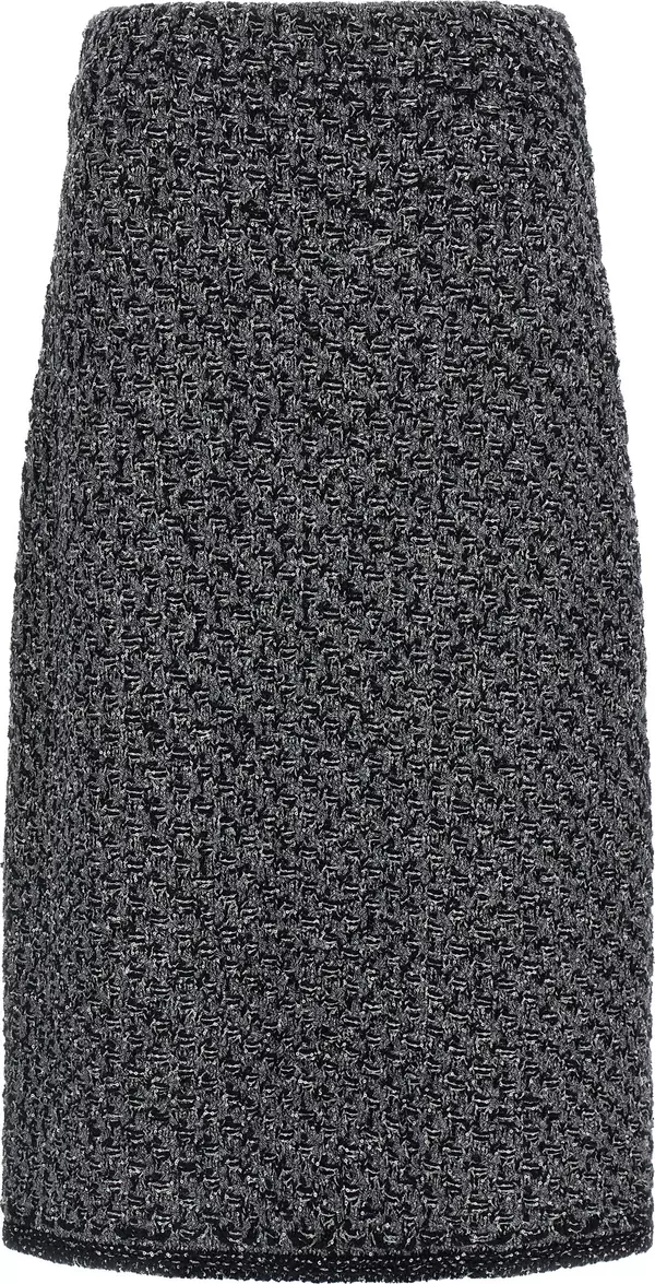 Blue Cotton Midi Skirt