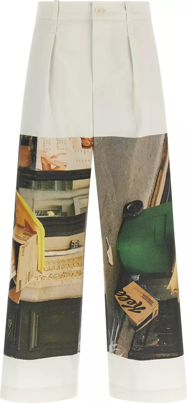White Polyamide Casual Pants