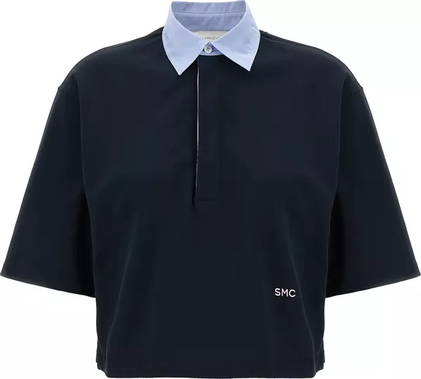 Blue Cotton Polo Shirt