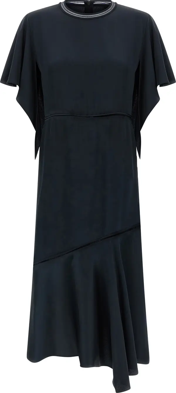 Blue Viscose Midi Dress