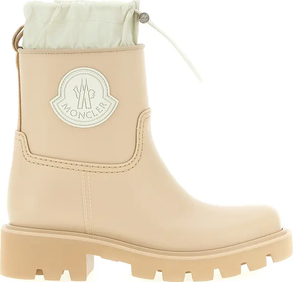 Beige Pvc Ankle Boots