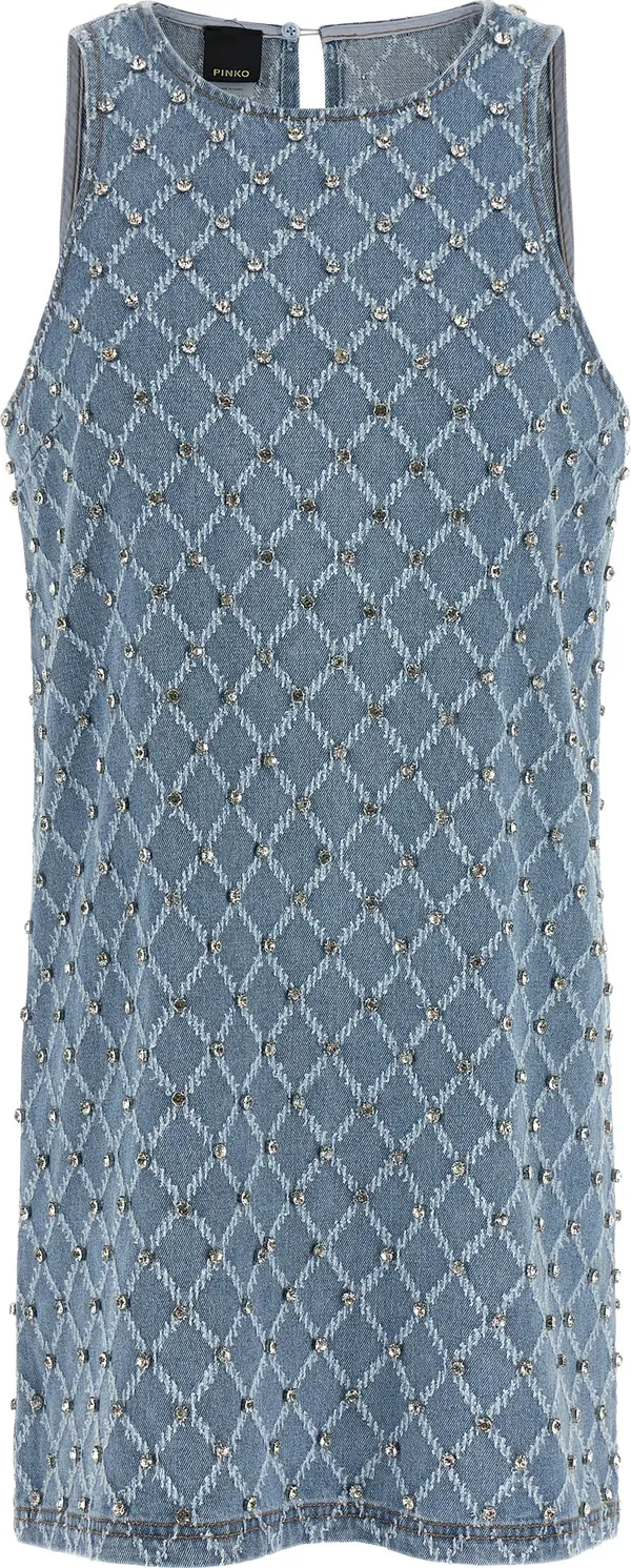 Blue Cotton Short Dress