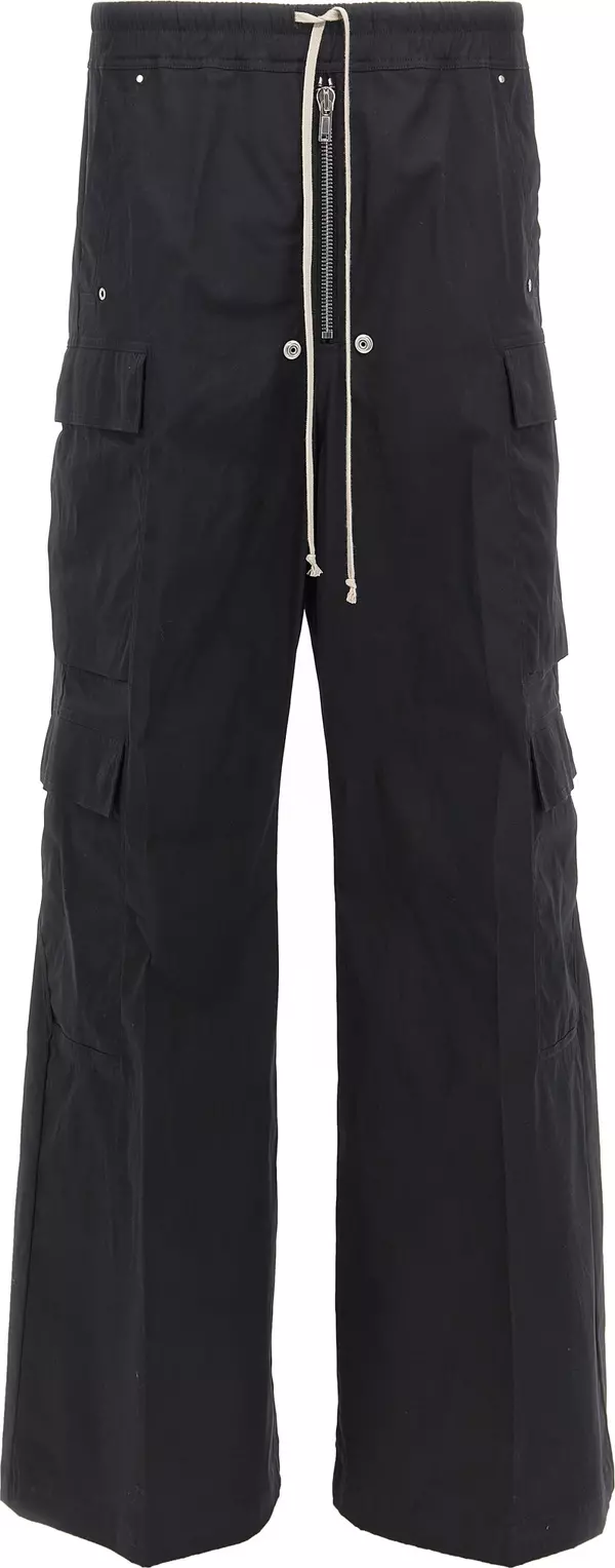 Black Cotton Cargo Pants