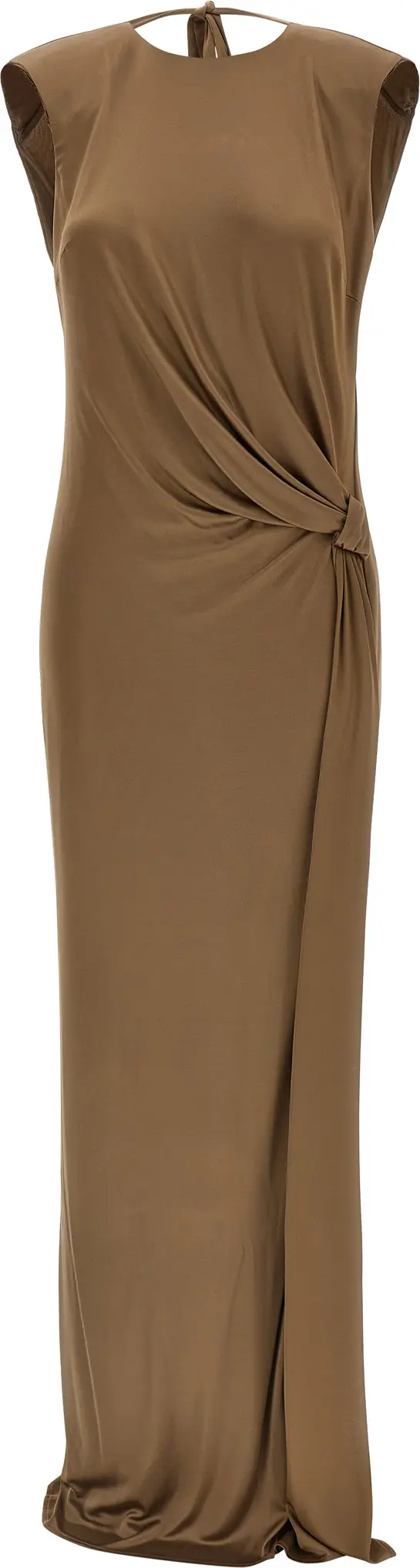 Beige Viscose Long Dress