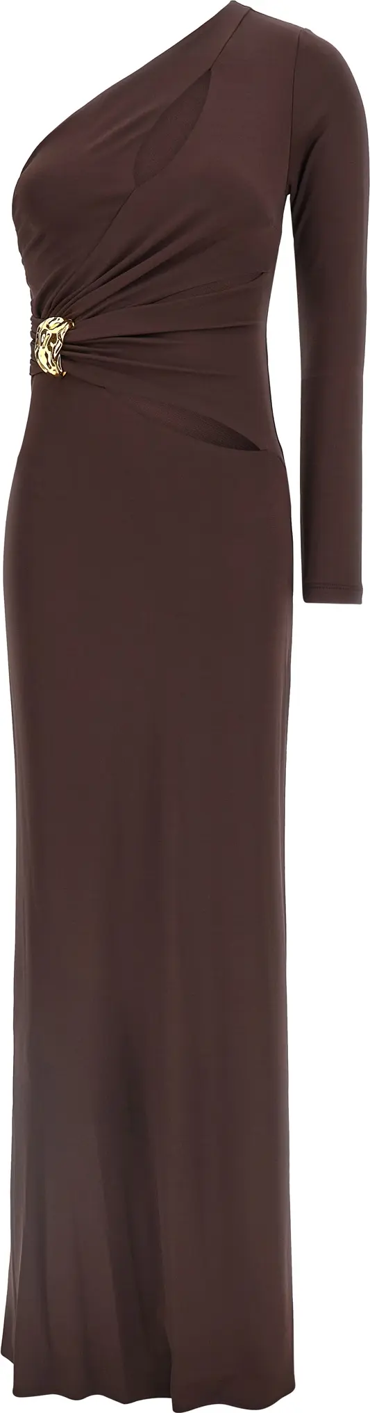 Brown Viscose Long Dress
