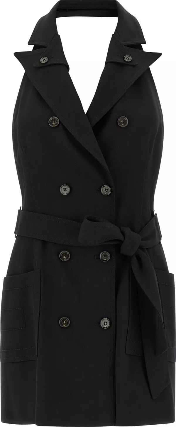 Black Viscose Short Dress