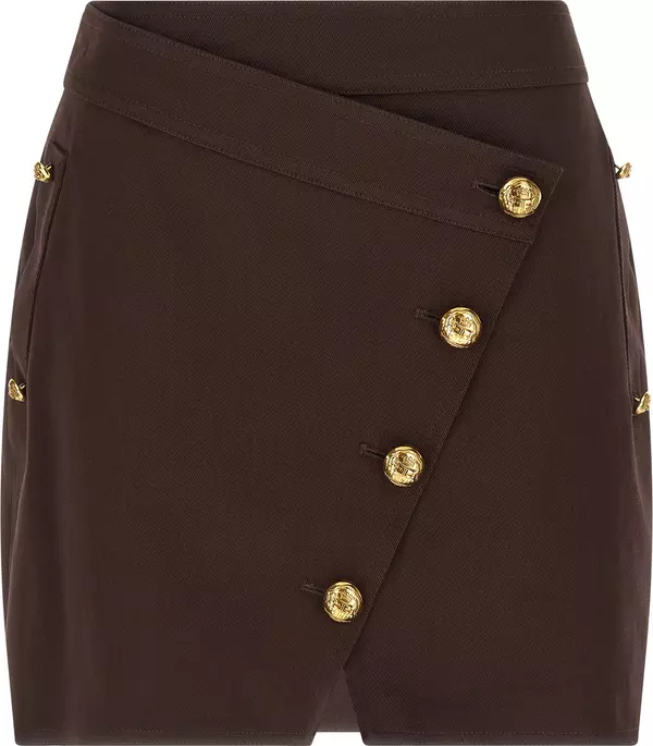 Brown Cotton Long Skirt