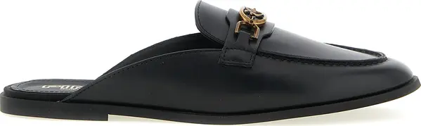 Black Calfskin Slides