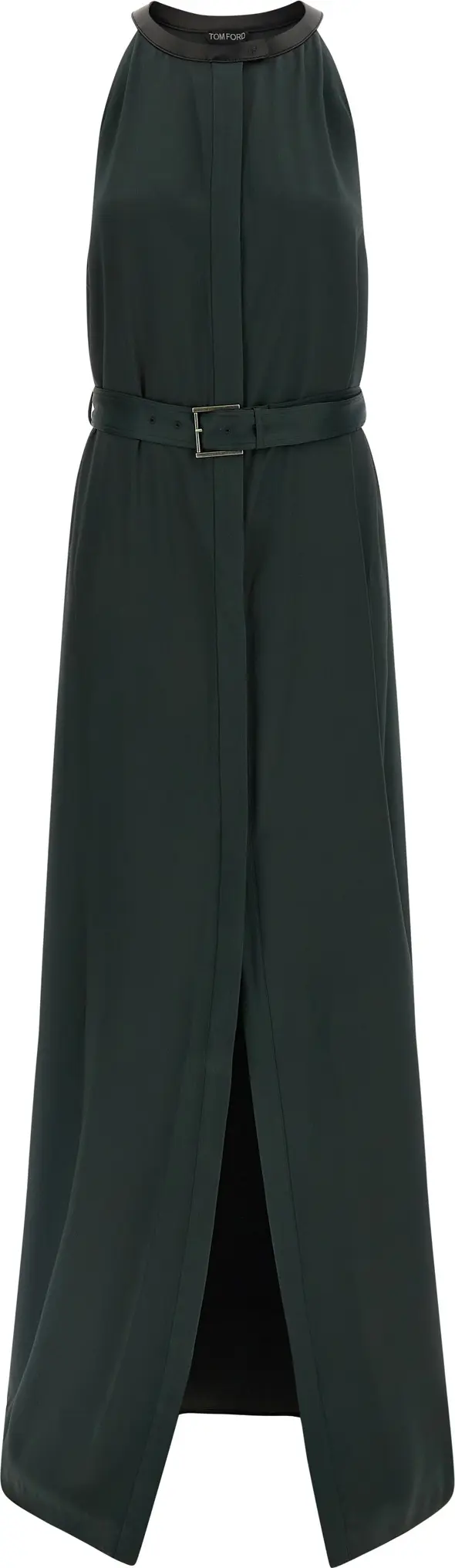Bicolor Acetate Long Dress