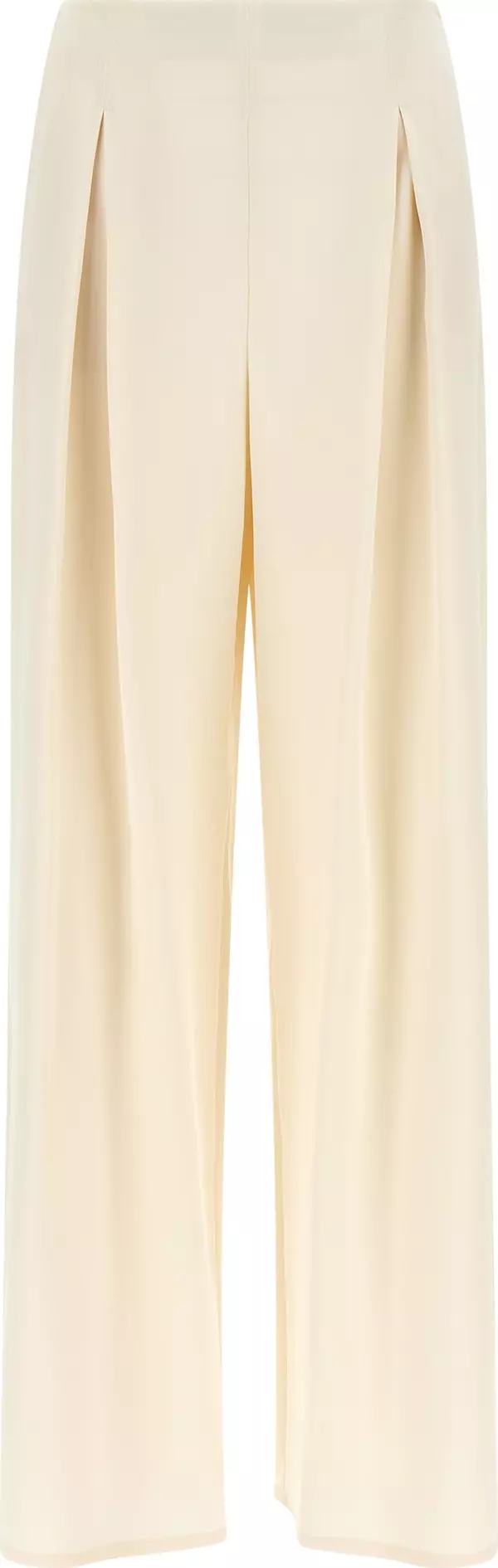 White Silk Casual Pants
