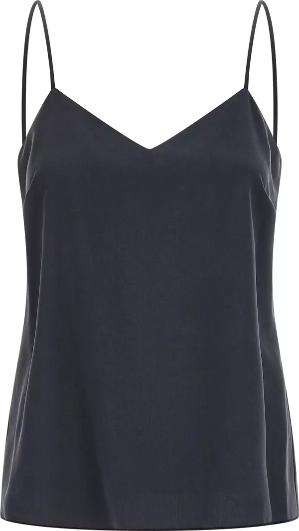 Gray Silk Sleeveles T-Shirt