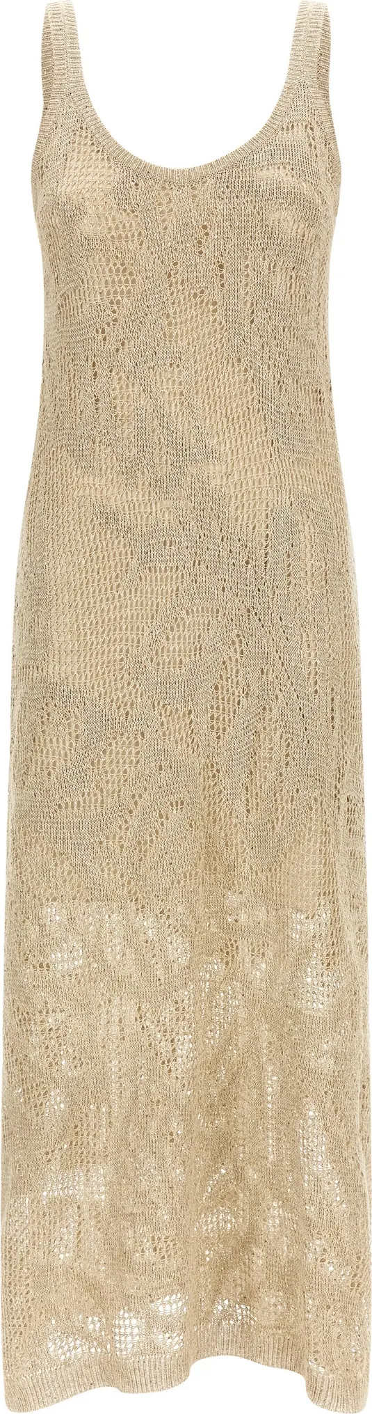 Beige Linen Long Dress