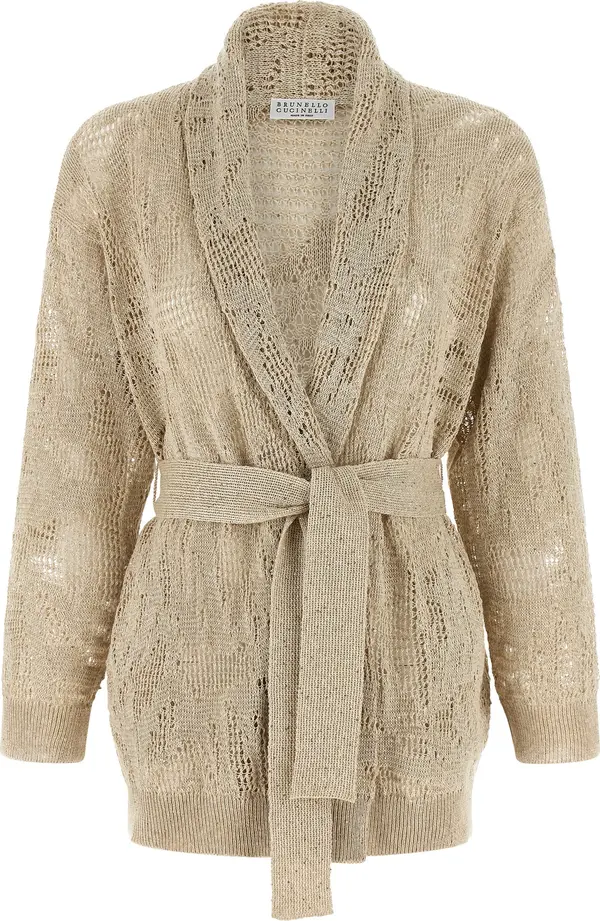 Beige Linen Cardigan