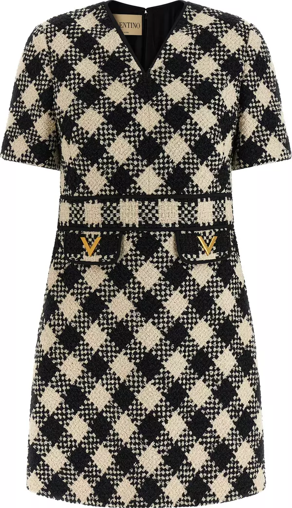 Bicolor Cotton Short Dress