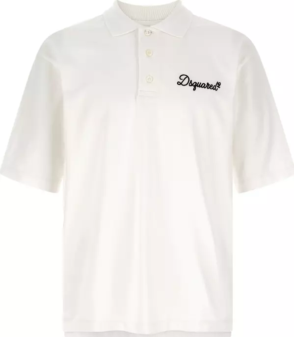 White Cotton Polo Shirt