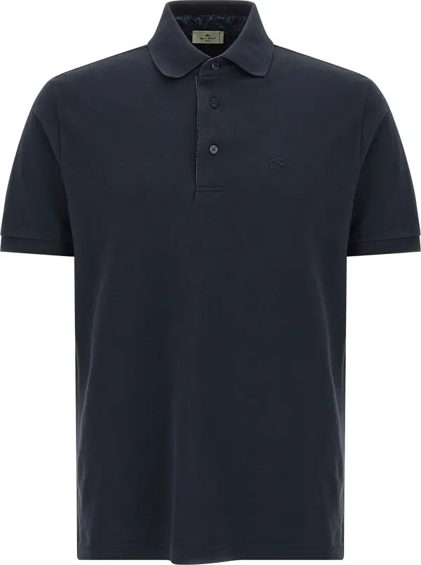 Blue Cotton Polo Shirt