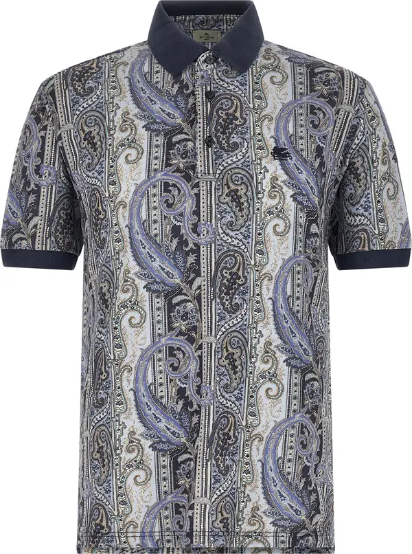 Blue Cotton Polo Shirt