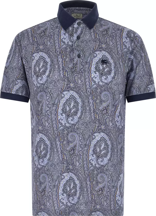 Blue Cotton Polo Shirt