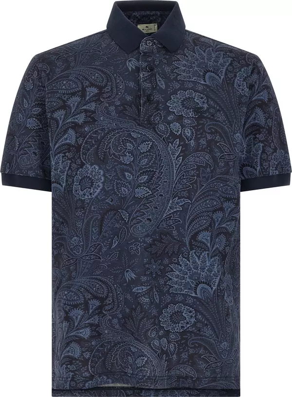 Blue Cotton Polo Shirt