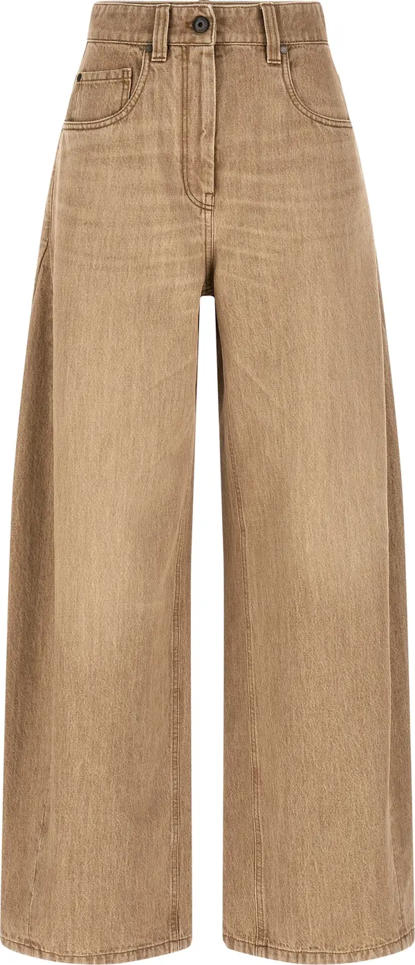 Beige Cotton Jeans Denim