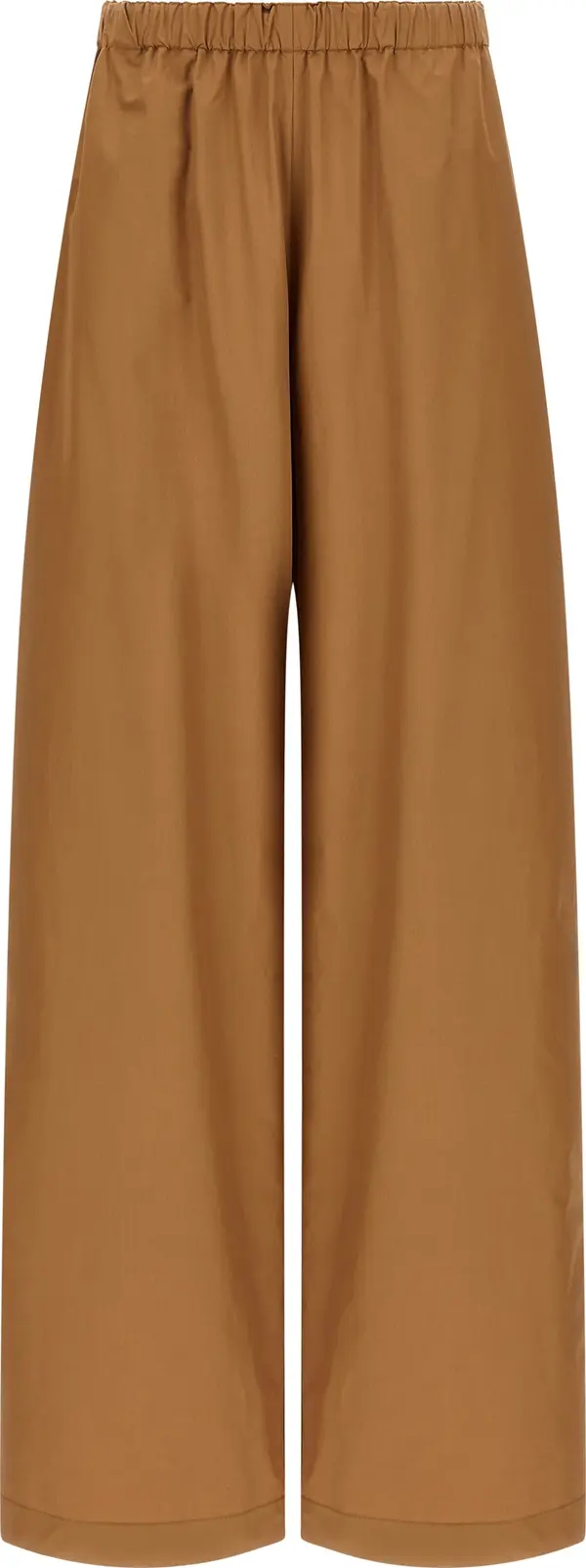 Brown Cotton Casual Pants