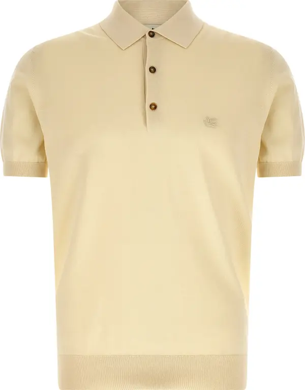 Beige Cotton Polo Shirt