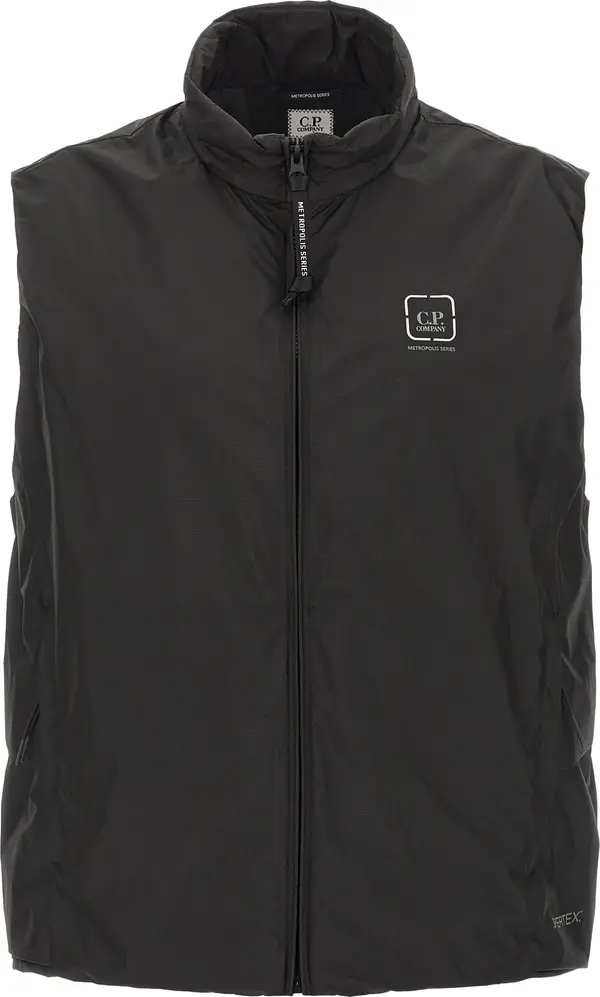 Black Polyamide Sleeveless Jacket