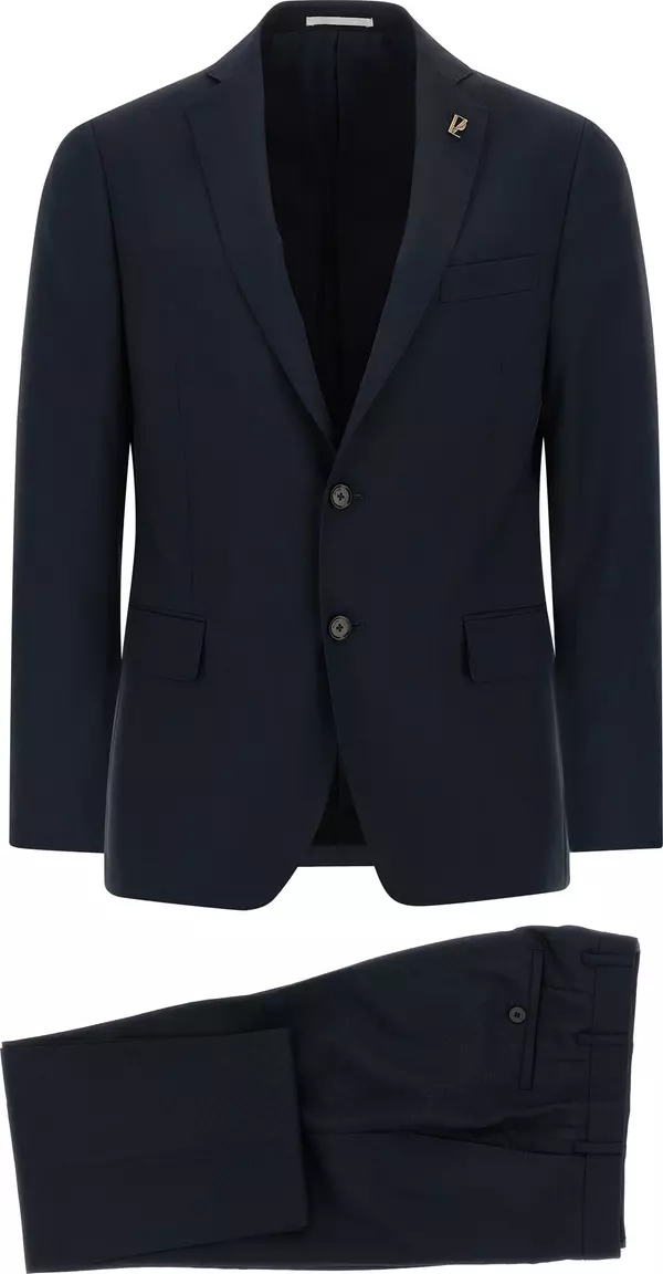 Blue Wool Two-Piece Suit