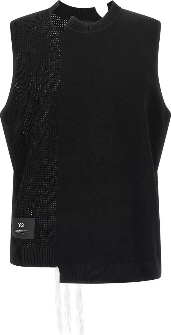 Black Rayon Sleeveless Jacket