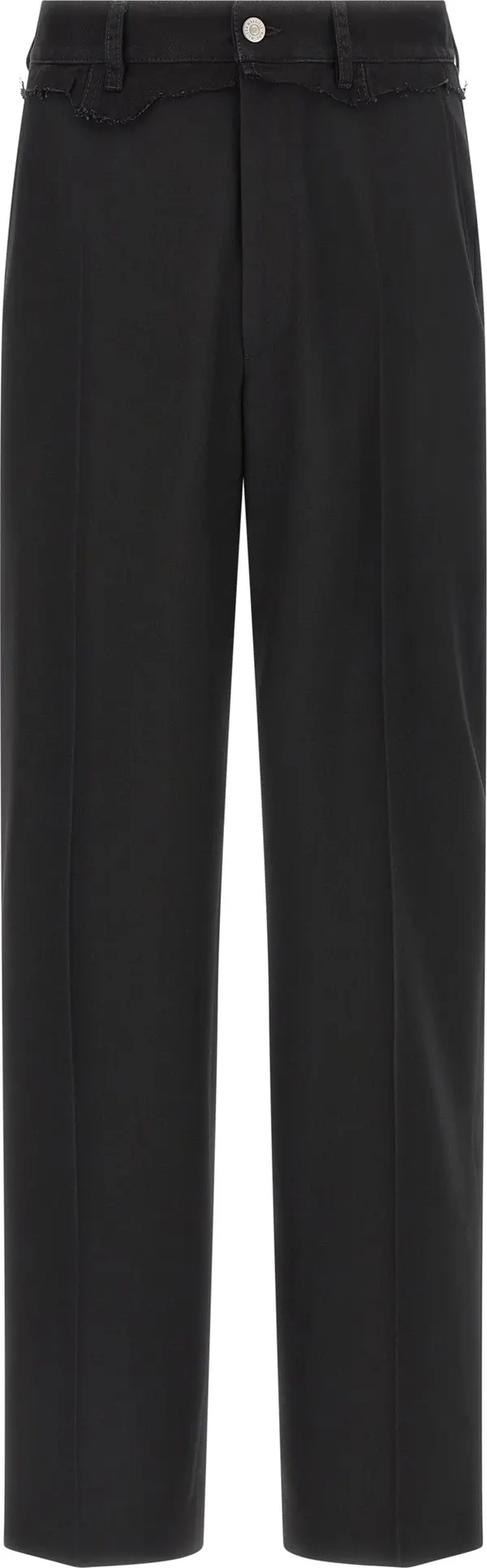 Black Polyester Casual Pants