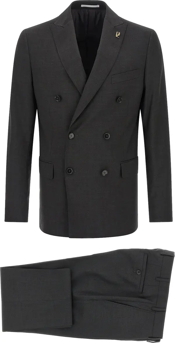 Gray Viscose Two-Piece Suit