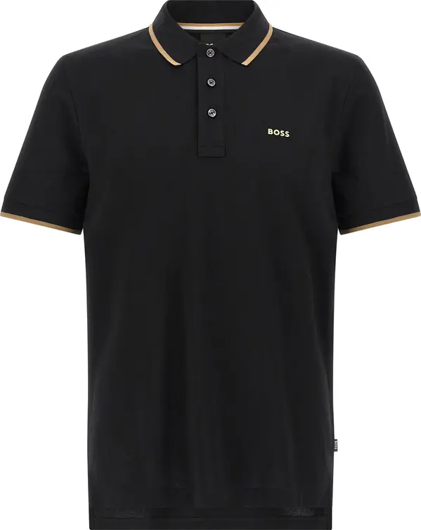 Black Cotton Polo Shirt