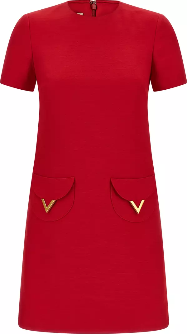 Multicolor Virgin Wool Short Dress