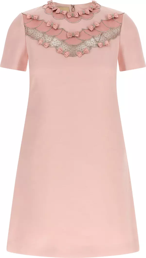 Multicolor Virgin Wool Short Dress