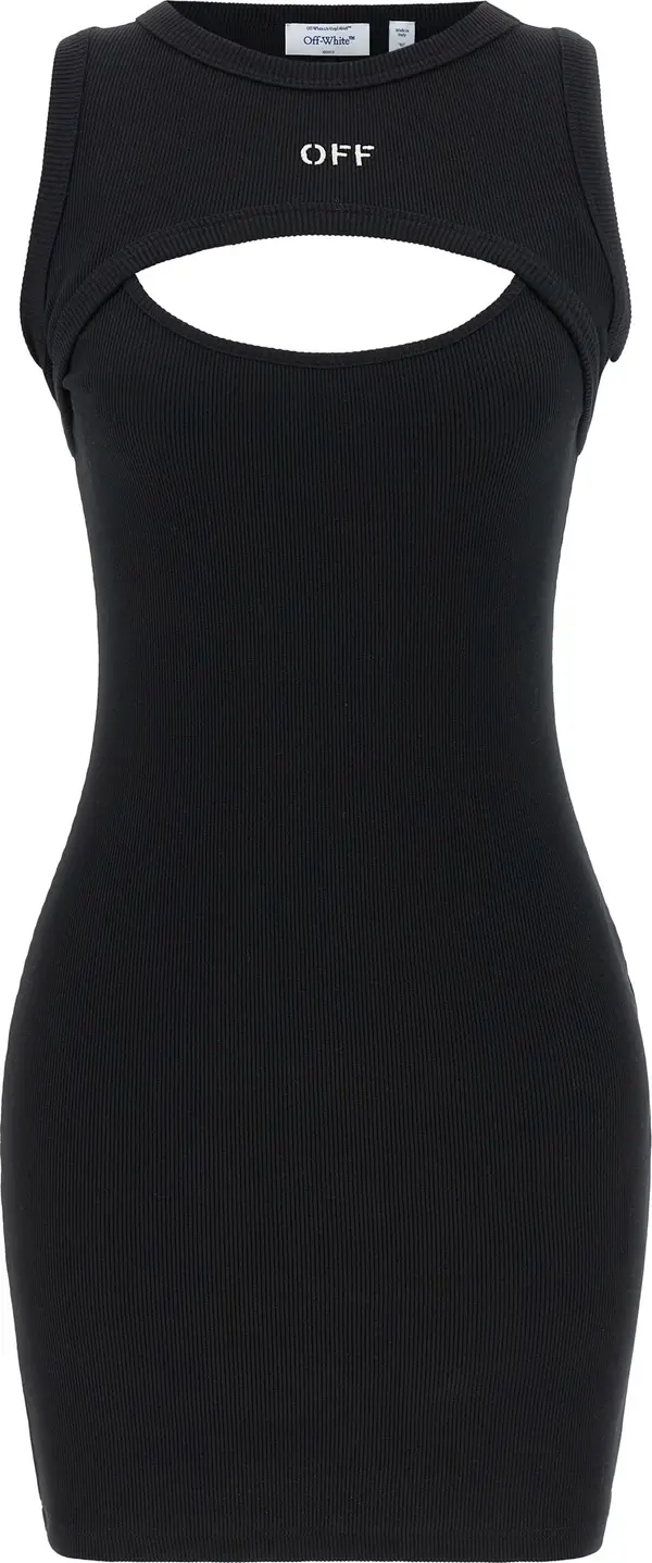 Bicolor Cotton Short Dress