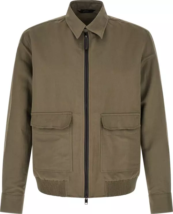 Bicolor Linen Full-Length Jacket