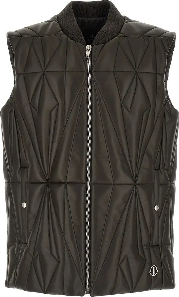 Brown Lamb Leather Sleeveless Jacket