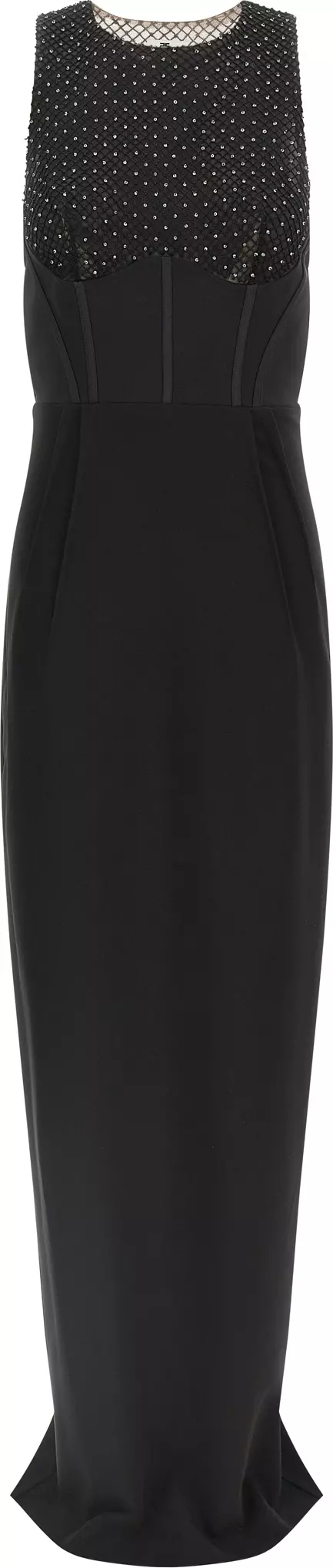 Black Polyester Long Dress