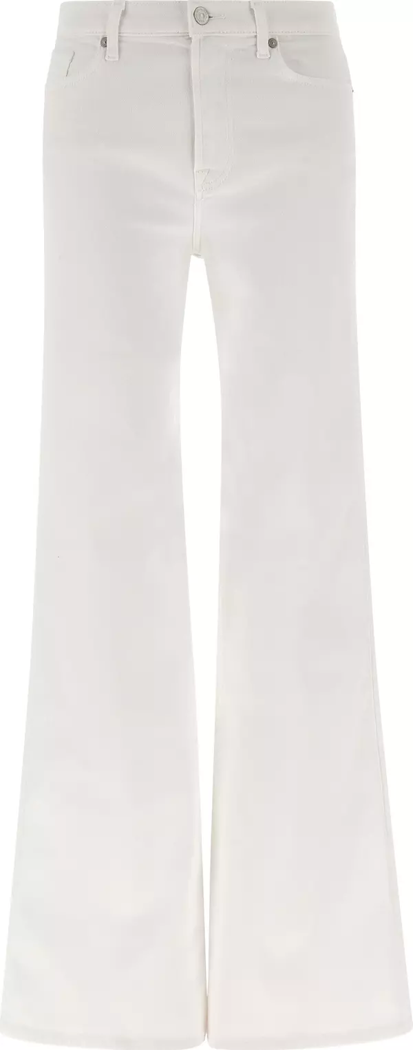 White Cotton Flared Jeans