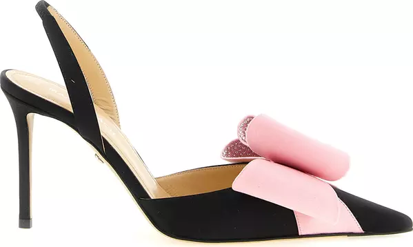 Multicolor Satin High Heel Pumps