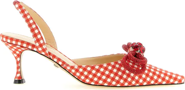 Multicolor Cotton-Like Mid Heel Pumps