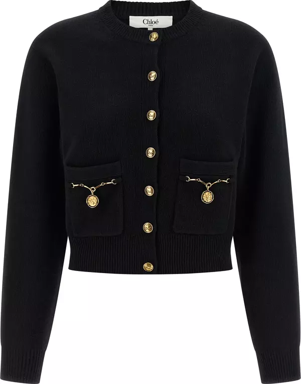 Black Wool Cardigan