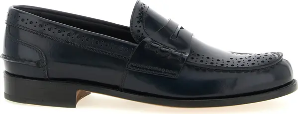 Blue Calfskin Slip-On Loafers