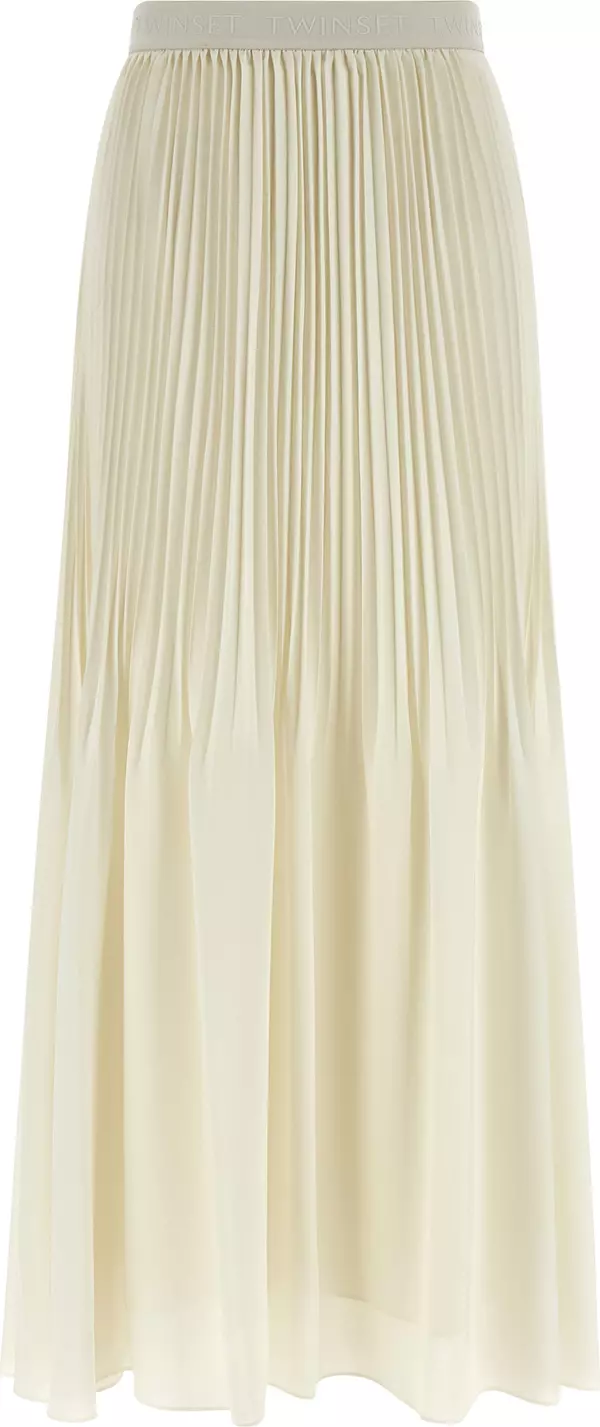 White Polyester Mini Skirt